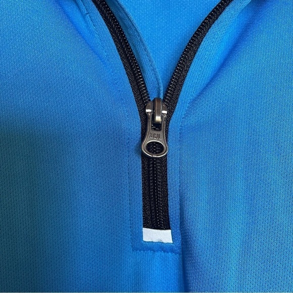 Fila sport 1/4 zip pull over blue size large lightweight reflective strips - Picture 8 of 12